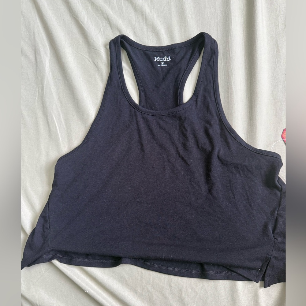 Mudd Black Racerback Crop Tank Top